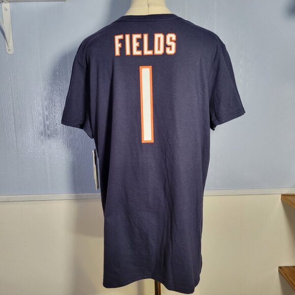 NFL Team Apparel Woman's Extra Large Navy Chicago Bears "Fields" V Neck T-Shirt - Picture 6 of 11